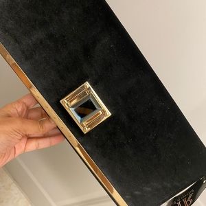 Black velvet clutch/crossbody